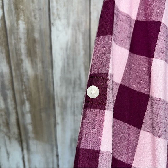 Talbots Purple Plaid Button Down - Picture 3 of 6